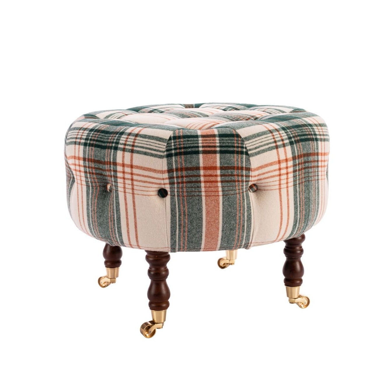 Round plaid deals ottoman