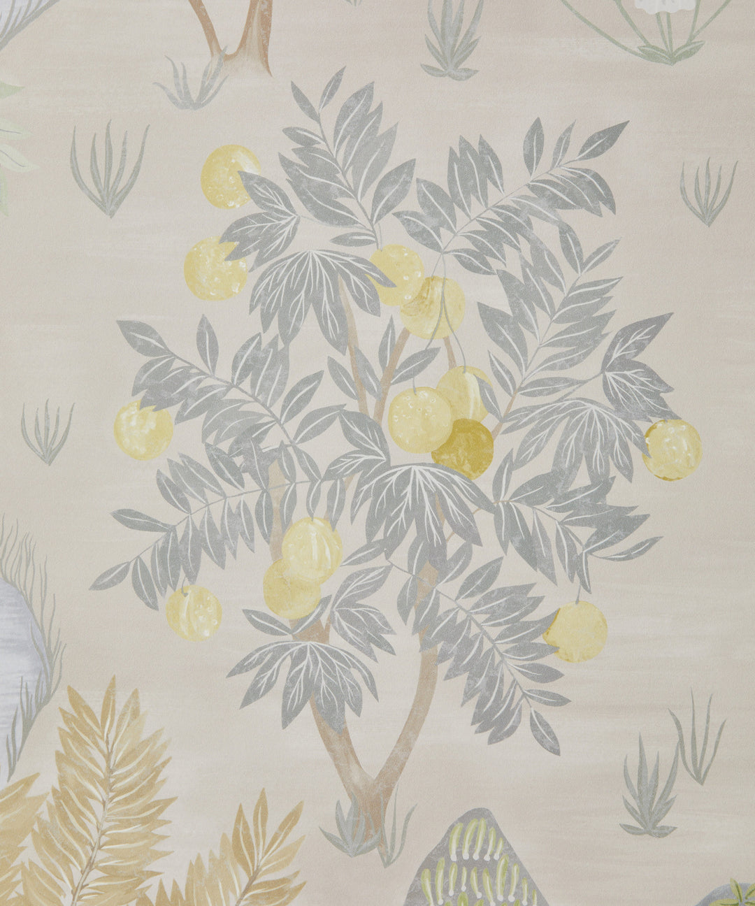 Botanical-atlas-enchanted-wood-wallpaper-pewter-woodland-trees-indian-drawings-wallpaper