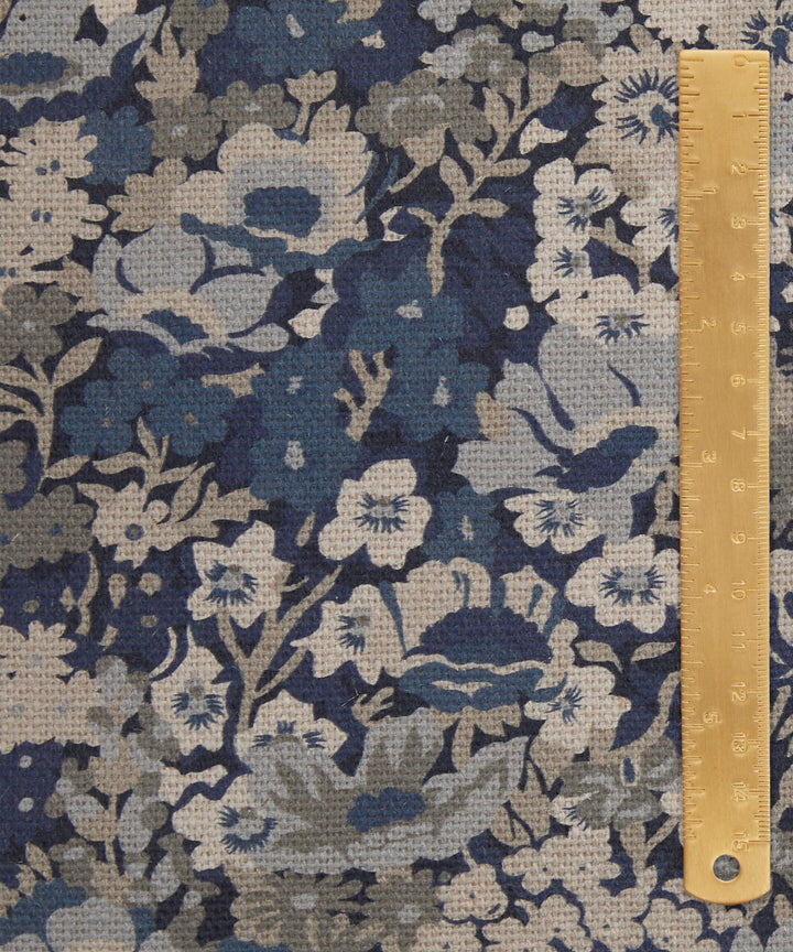 Liberty-Fabrics-House-Florals-collection-Thorpe-House-Linen-1930-small-scale-floral-classic-libert-textile-Lapis-blue-grey-stone- 08792301C  Edit alt text