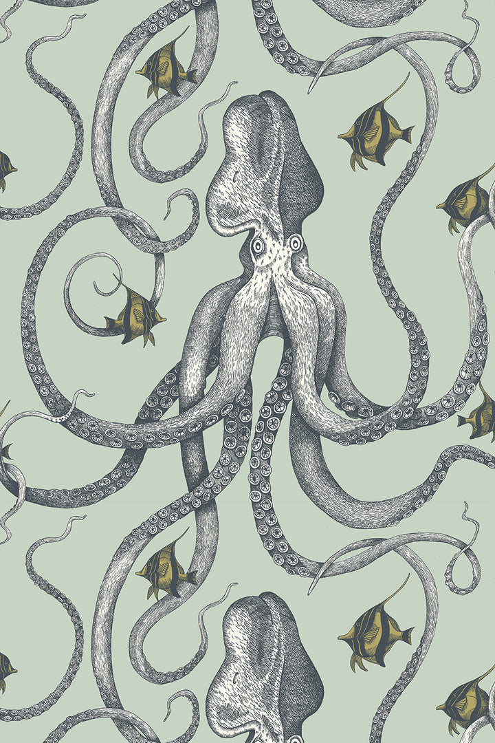 Josephine-Munsey-wallpaper-Radmoor-blue-Octopoda-soft-green-blue-background-repeating-illustrated-hand-drawn-octopus-angel-fish-pattern-sealife