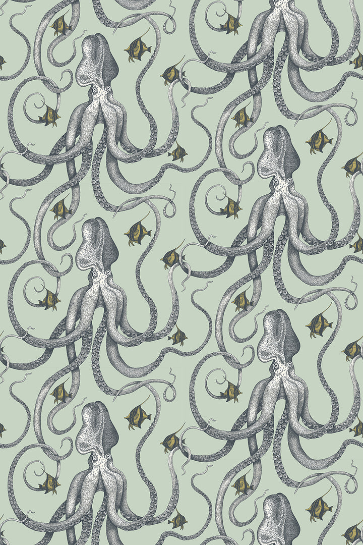 Josephine-Munsey-wallpaper-Radmoor-blue-Octopoda-soft-green-blue-background-repeating-illustrated-hand-drawn-octopus-angel-fish-pattern-sealife