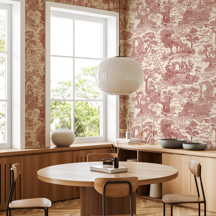 Josephine-Munsey-wallpaper-islet-hoping-toile-stlye- toile-de-joy-classic-traditional-style-pattern-red