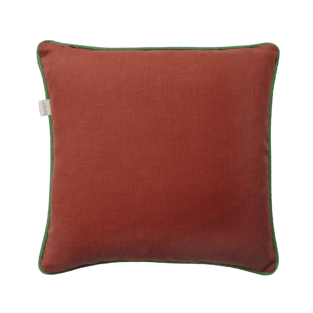 lowri-night-garden-lilac-rust-terrocotta-green-piped-linen-cushion-british-textile-designer