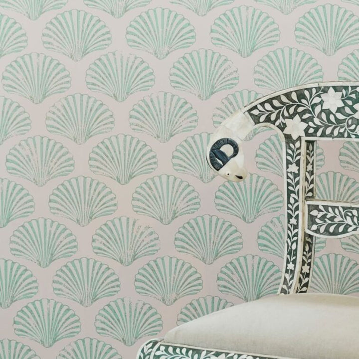 scallop-shell-wallpaper-plaster-green-barneby-gates-british-designer-made-in-uk