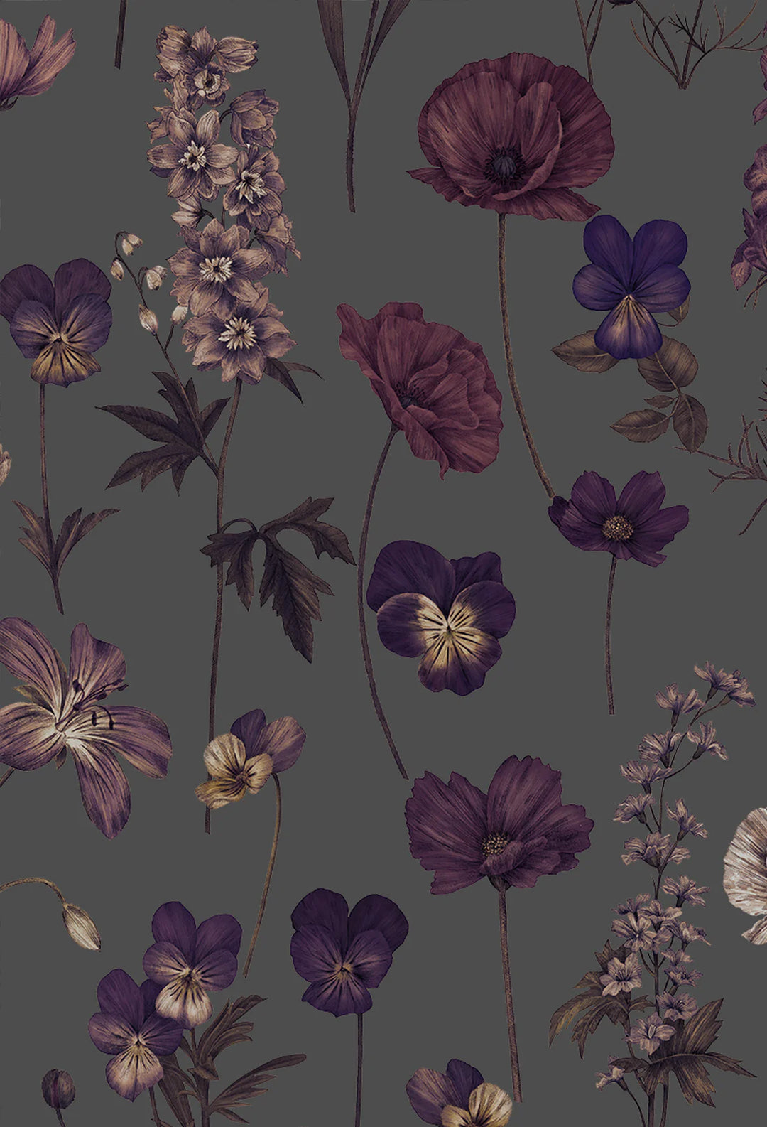 Victoria-Sanders-Botanica-Wallpaper-Verdigris-Trailing-Blooms-across-green-rich-background-floral-wallpaper-artisan-designed