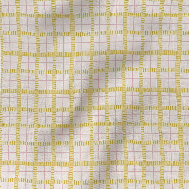 british-textile-designer-lowri-studio-trellis-yellow-pink-linen-cotton-fabric-the-design-yard-check