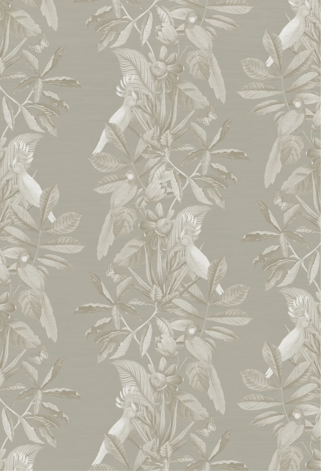 Deus-ex-gardenia-Passiflora-wallpaper-Ammonite-pearly-cream-background-columbian-tropical-rainforest-feeling-birds-butterflies-ferns-jungle-hand-illustrated-print-pattern