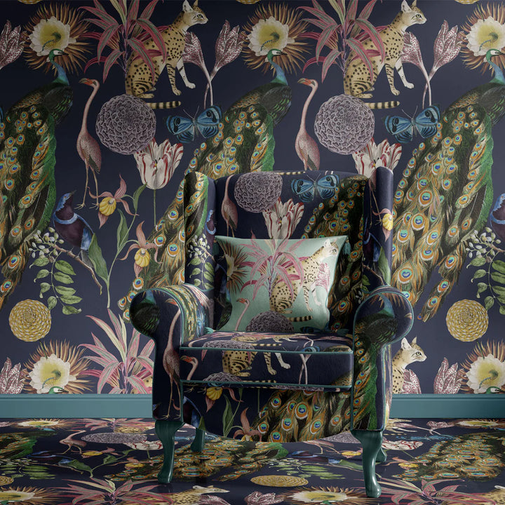 Les Plumes Flamingo Wallpaper by Tatie Lou