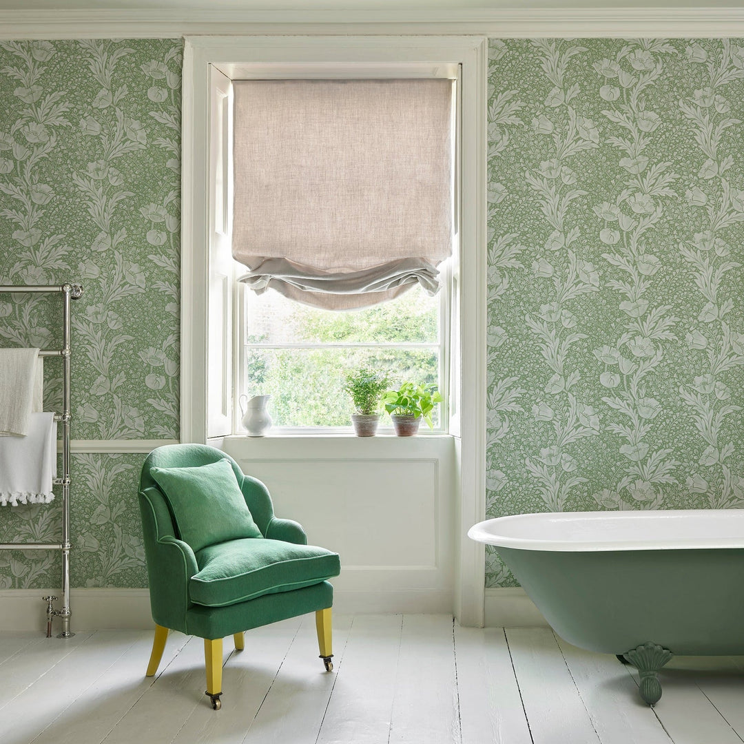 liberty-botanical-atlas-tudor-poppy-wallpaper-fern-floral-trail-green-bathroom