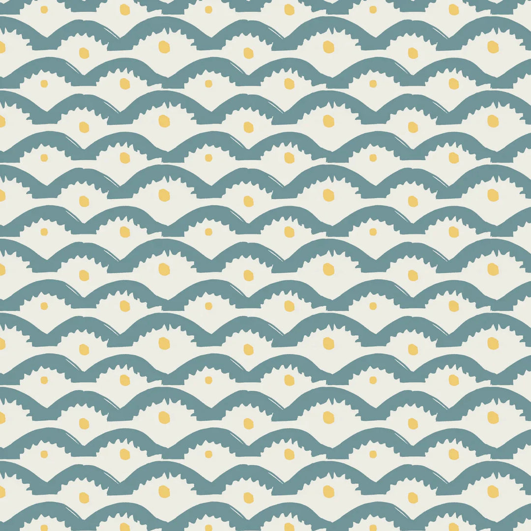 Annika-Reed-Wiggly-Squiggly-wallpaper-blue-and-yellow-arges-pattern-yellow-spots-clean-quirky-pattern-large