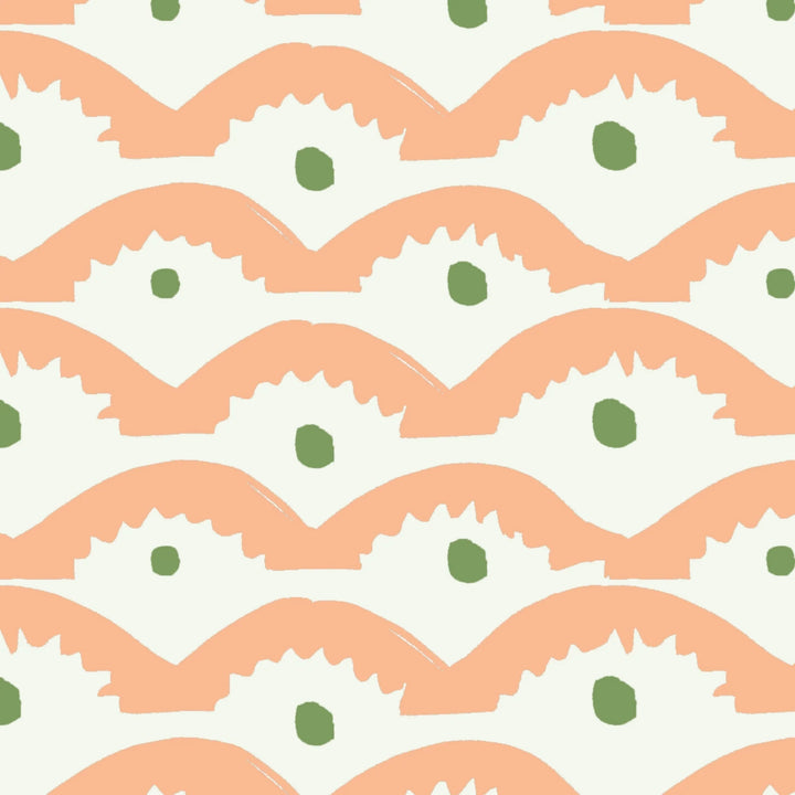 Annika-Reed-wiggly-sqiggly-peachy-waves-green-spots-fun-playful-white-background-