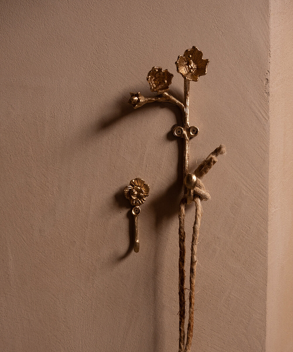 floral-blossom-hook-recycled-brass-handmade-india-fair-trade