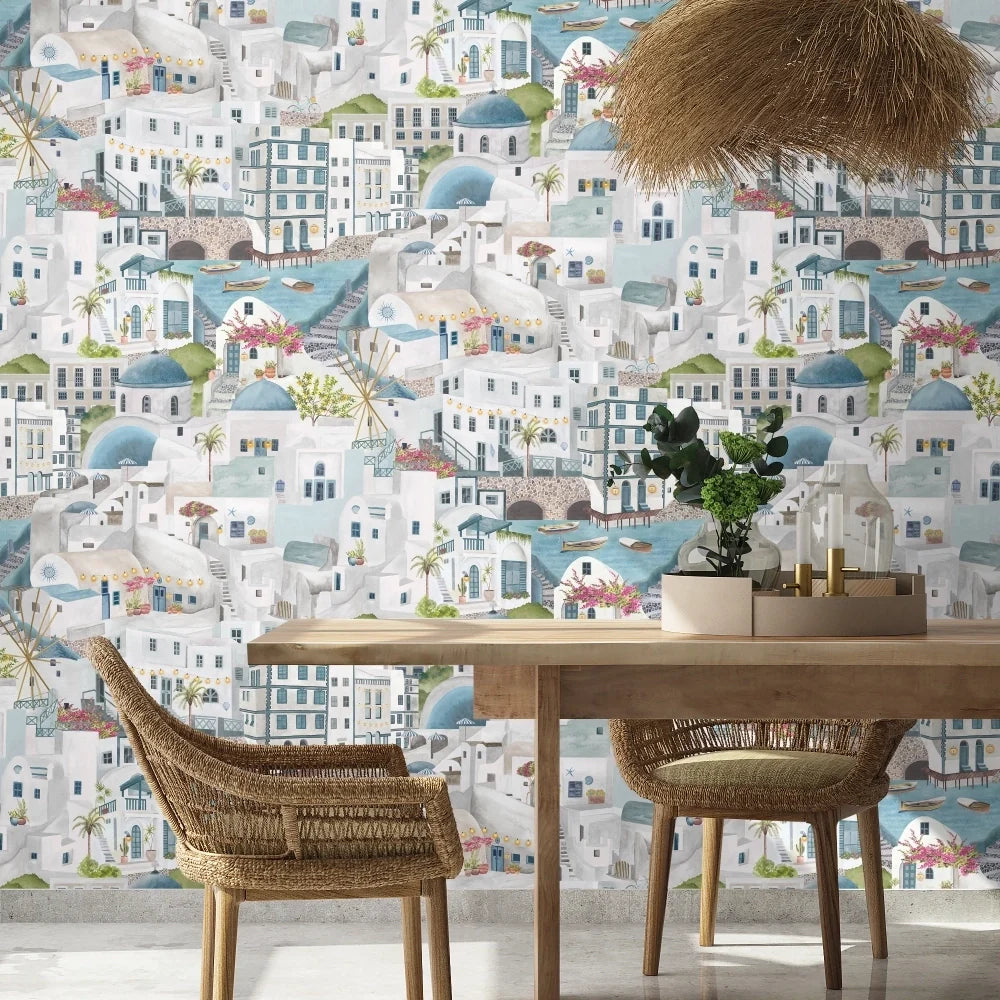 The Mediterranean Wallpaper in Stone