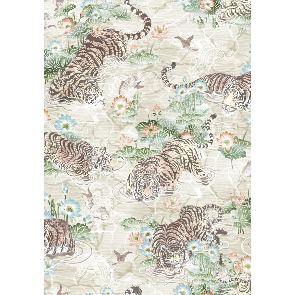 Tiger Lily Wallpaper in Midnight