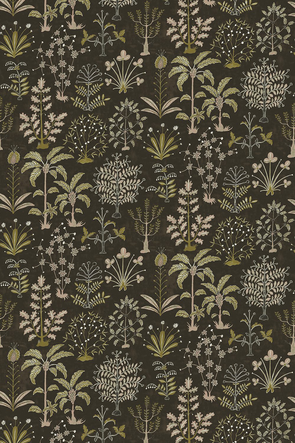 Josephine-munsey-wallpaper-cynthia-tree-soft-design-olive-dark-grey-nature-inspired-design