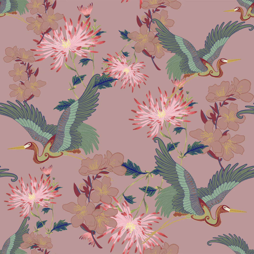 tatie-lou-wallpaper-blossom-crane-floral-largescale-flying-bird-feature-wallpaper-rose