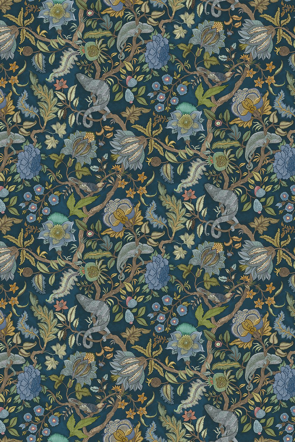 Josephine-munsey-wallpapers-interiors-chameleon-trail-floral-green-blue-wallpaper