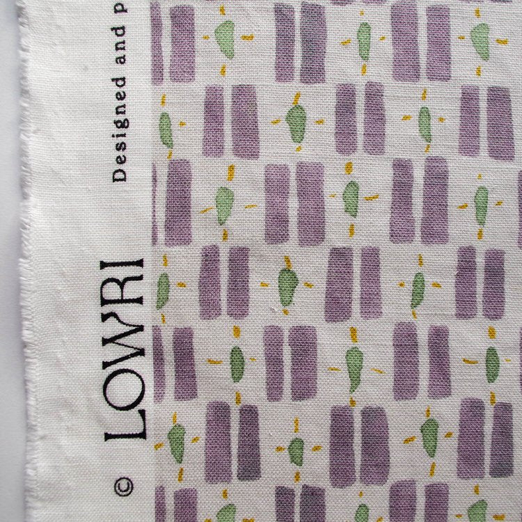 Lowri-textiles-little-check-box-print-check-lilac-muted-green-yellow-pops-white-background-linen-cotton-british-print-designer-uk-organic-cotton-welsh-blanket-inspo-Jo-Faulkner