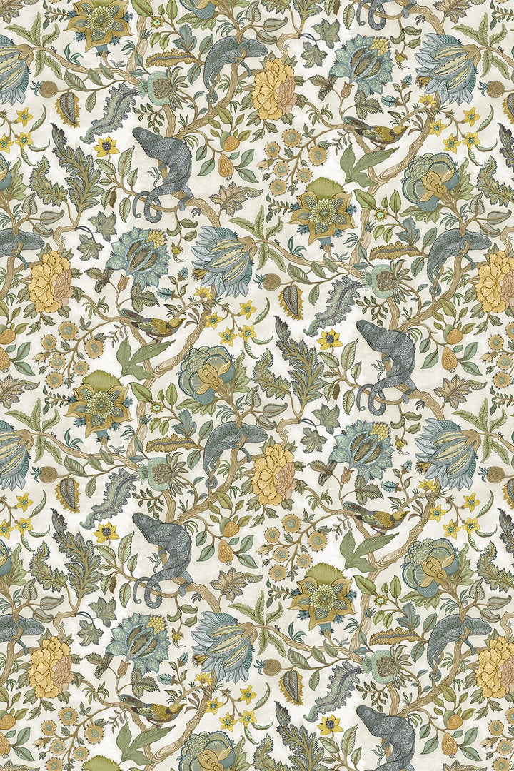 Josephine-munsey-wallpapers-interiors-chameleon-trail-floral-green-yellow-white-light-blue-wallpaper