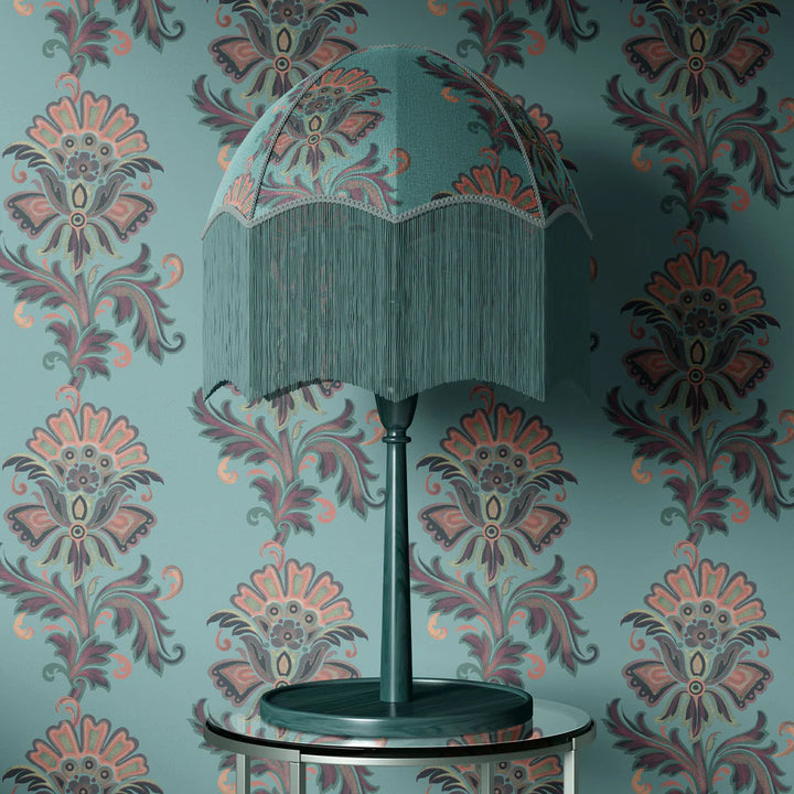 Tatie-lou-fleure-parachute-lampshade-maya-pistachi-green-fringed-printed-velvet-parachute-shade