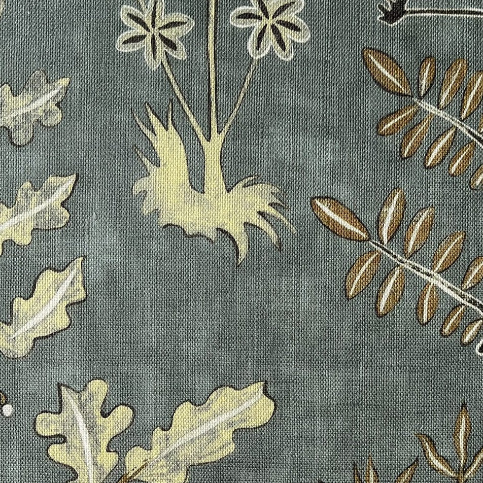 Josephine-Munsey-fabrics-Cynthia-Mid-blue-olive-linen-botanical-nature-printed-pattern-hand-painted-pattern-print-UK-British-designer-textile-