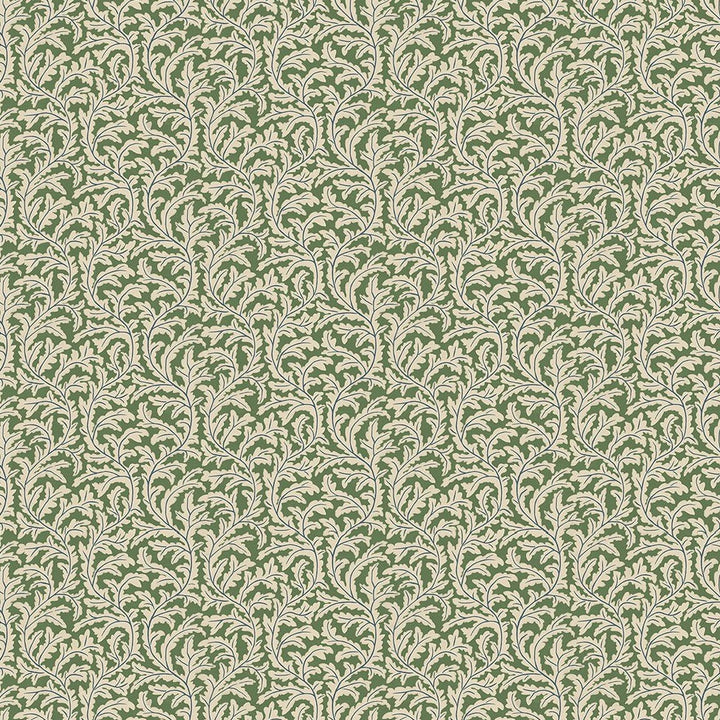 Josephine-munsey-wallpaper-Frond-ogee-oak-leaf-pattern-trailing-repeat-wallpaper-natural-print-hand-painted-cottage-country-pattern-brookes-green-edge-sand