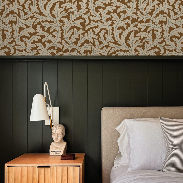 Josephine-munsey-wallpaper-Frond-ogee-oak-leaf-pattern-trailing-repeat-wallpaper-natural-print-hand-painted-cottage-country-pattern-sepia