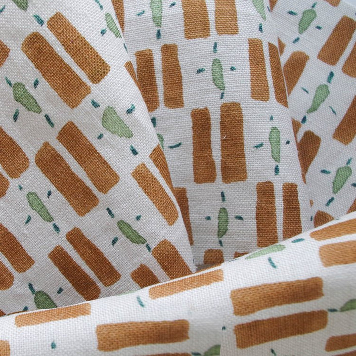 Lowri-textiles-little-check-box-print-check-terracotta-green-pops-white-background-linen-cotton-british-print-designer-uk-organic-cotton-welsh-blanket-inspo-Jo-Faulkner