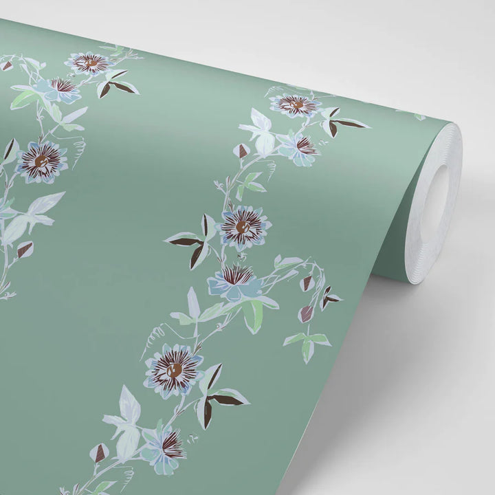 Passion Flower Wallpaper - Pistachio