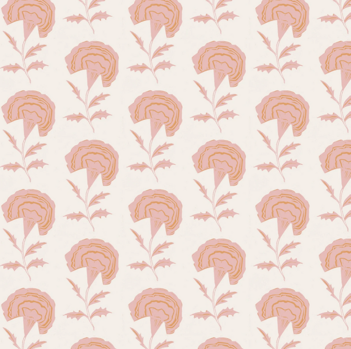 Annika-reed-studio-marigold-wallpaper-print-design-floral-walllcovering-yellow-pink-orange