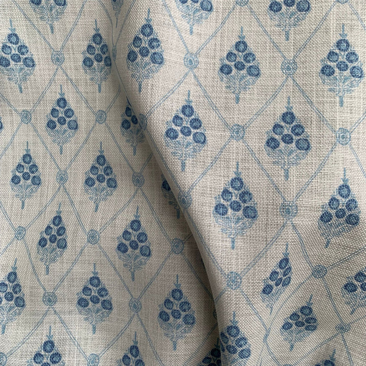 annika-reed-studio-agra-linen-fabric-in-blue-inspired-by-tag-mahal-floral-repeated-diamond-fabric-print