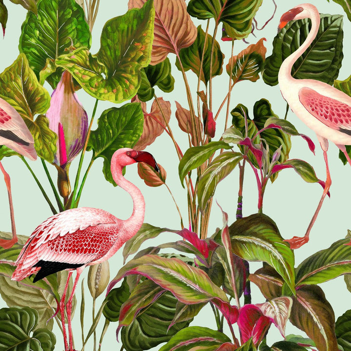 mind-the-gap-beverly-hills-mint-pink-wallpaper-palm-springs-collection-lush-vibrant-flamingos-vibrant-statement-californian-maximalist-interior