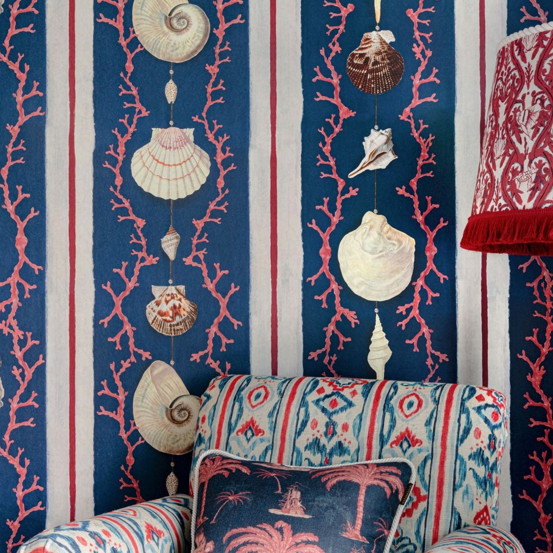 mind-the-gap-wallpaper-coquillage-sundance-villa-collectionblue-red-sea-shell-coral-inspired-by-stones-sea-shells-ancient-greece-vibrant-stripes-marine-holiday-home-maximalist-statement-interior