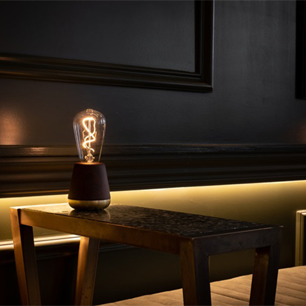 humble one table light walnut wireless light bulb