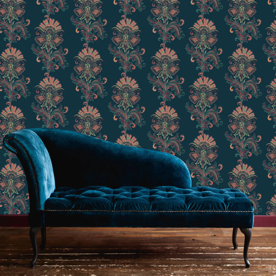 Tatie Lou Fleur Wallpaper Midnight | The Design Yard