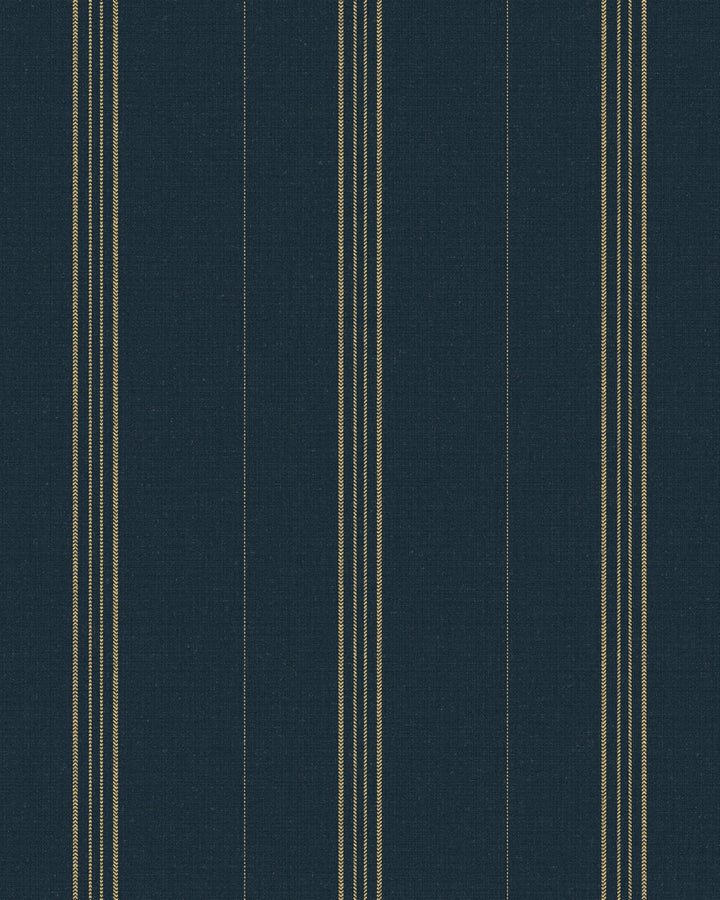 Mind The Gap Oregon Indigo Woodstock Collection Luxury Wallpaper wall coveringmind-the-gap-woodstock-collection-green-blue-stripe-wallpaper-printed-texture-indigo-blue