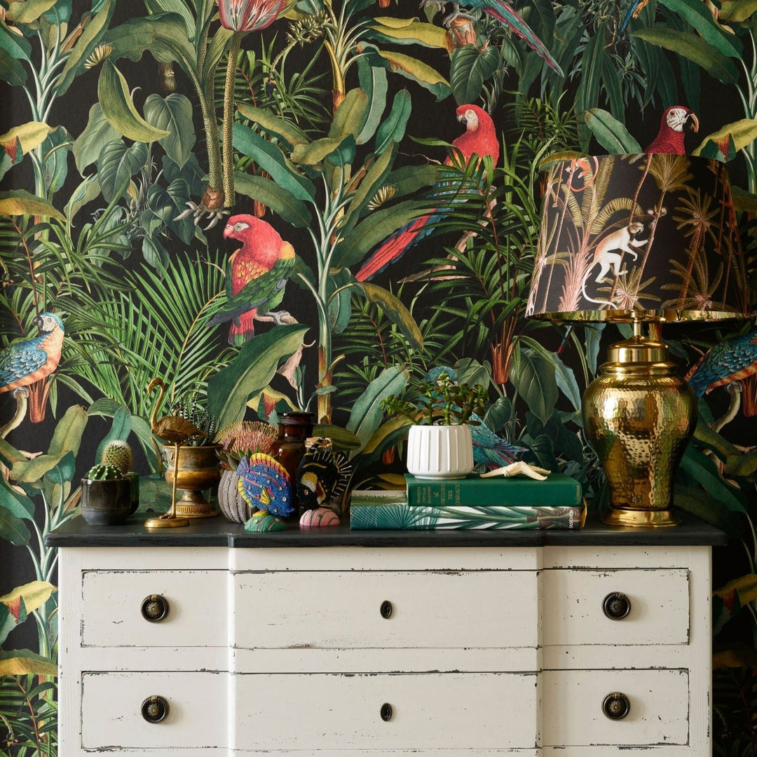 mind-the-gap-parrots-of-brasil-wallpaper-tropical-wanderlust-collection-tropical-paradise-birds-parrots-parakeets-vibrant-colourful-illustrative-maximalist-statement-interiors