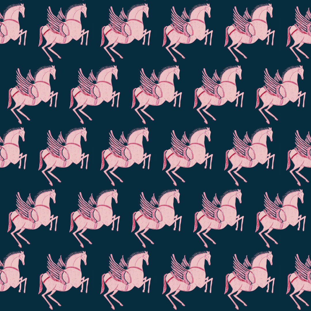 Pegasus-oyster-linen-dusk-linen-flying-horse-annika-reed-studio-textiles-blockprinted-blue-pink