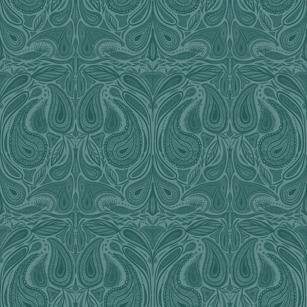 Tatie-lou-wallpaper-Margaux-large-scale-classic-paisley-tonal-print-teal-rich-teal-emerald-jewel-tones