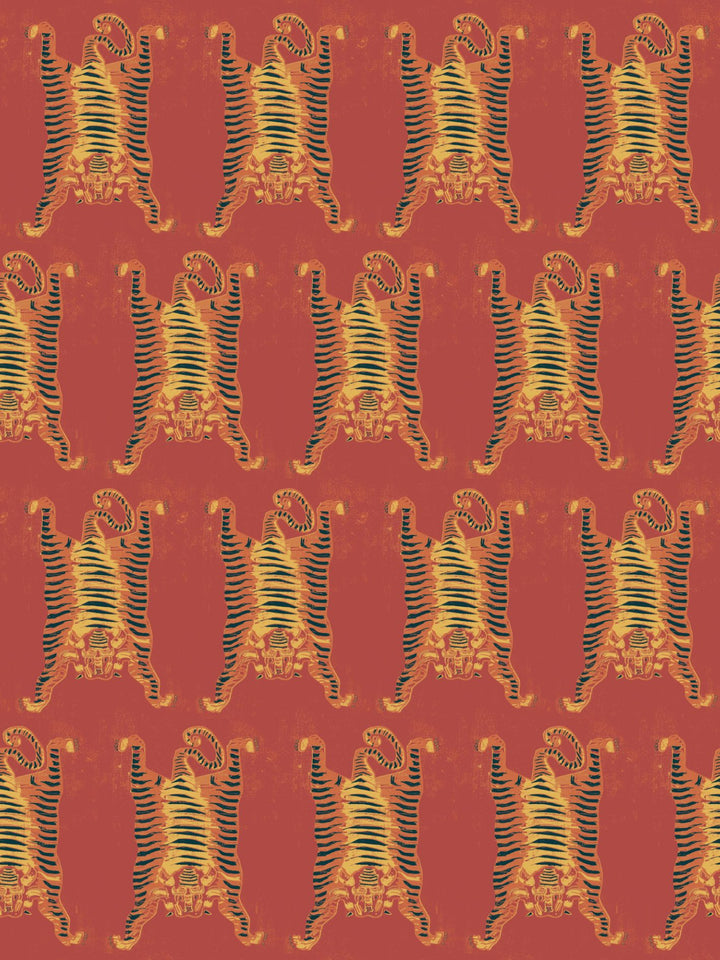 Annika-reed-studio-tibetan-tiger-wallpaper-burnt-orange-bespoke-printed-atr101