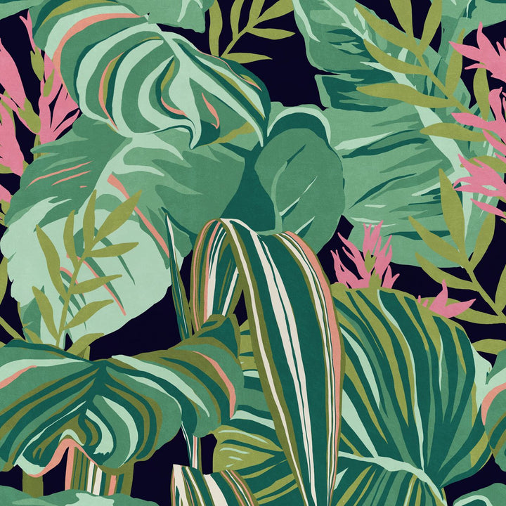 mind-the-gap-tropical-foliage-wallpaper-palm-springs-collection-hand-painted-californian-vibrant-statement-maximalist-interior