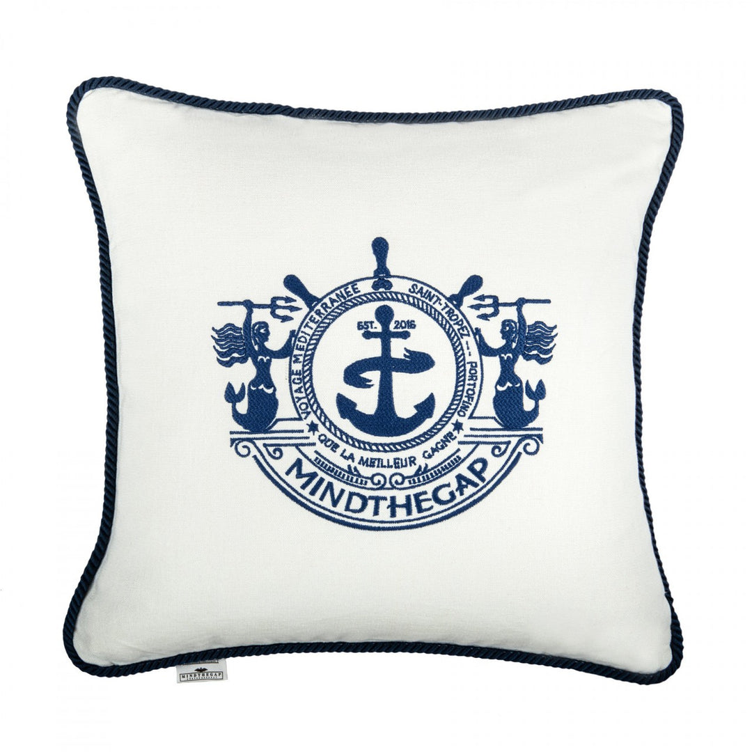 Mind-the-gap-voyage-cushion-white-cushion-blue-rope-cord-trim-anchor-embroidered-logo-white-linen- LC40105